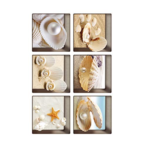 Pleayietoopiatiey 6 x 13 cm 3D-Effekt rutschfeste wasserdichte Badewannen-Aufkleber Muscheln von Pleayietoopiatiey
