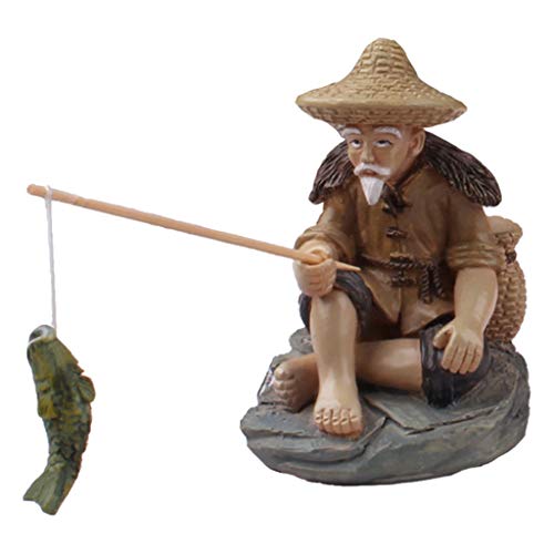 Pleayietoopiatiey Fischerfiguren Gartenstatue Miniaturfigur Indoor Outdoor Skulptur von Pleayietoopiatiey