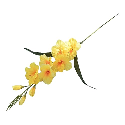 Pleayietoopiatiey Künstliche Gladiolen-Blume, lebendige Kunstblume für Zuhause, Büro, Festival, Gelb, 65 cm Pleayietoopiatiey Künstliche Gladiolen-Blume, lebendige Kunstblume für Zuhause, Büro, Festival, Gelb, 65 cm von Pleayietoopiatiey