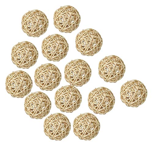 Rattan-Kugeln, 4 cm, rustikal, für Hochzeit, Party, Dekoration, Basteln, 15 Stück Rattan-Kugeln, 4 cm, rustikal, für Hochzeit, Party, Dekoration, Basteln, 15 Stück von Pleayietoopiatiey