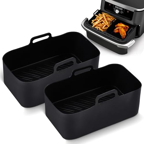 Plemont Fritteuseneinsätze Reusable Silicone - Hitzebeständiges und rutschfestes Zubehöre für gesunde und umweltfreundliche Lebensmittelzubereitung - Backofen, Mikrowelle - 2er-Packung von Plemont