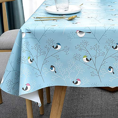 Plenmor Wachstuchtischdecke Plastik Tischdecke Wetterfest, Wachstischdecke Table Cloth Waterproof Wachstuch Tischdecke Rechteckig Tischdecke Outdoor Blau, 137 x 215 cm von Plenmor