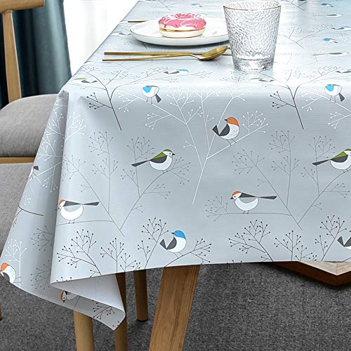 Plenmor Wachstuchtischdecke Plastik Tischdecke Wetterfest, Wachstischdecke Table Cloth Waterproof Wachstuch Tischdecke Rechteckig Tischdecke Outdoor Grey, 137 x 275 cm von Plenmor