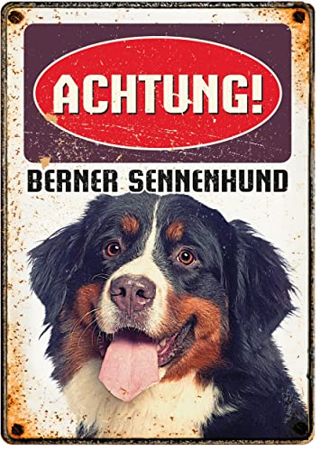 Plenty Gifts Metallschild Vintage Achtung Berner Sennenhund von Plenty Gifts
