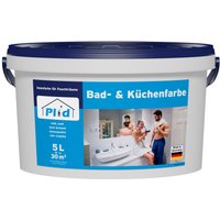 Bad & Küchenfarbe 5L Weiß für ca. 30m² / Badfarbe Küchenfarbe Feuchtraumfarbe Weiß von Plid