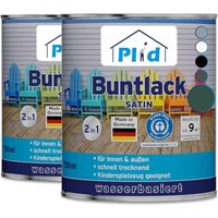 Buntlack 1,5L für ca. 18m² - Moosgrün / Holzfarbe Türenlack Acryllack von Plid