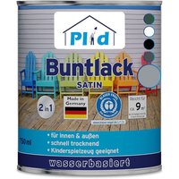 Buntlack 0,75L für ca. 9m² - Sibergrau / Holzfarbe Türenlack Acryllack von Plid