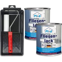 Premium Fliesenlack Fliesen Lack  Fliesenfarbe Lackierset Cremeweiß - Glänzend von Plid