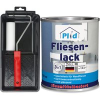 Premium Fliesenlack Fliesen Lack  Fliesenfarbe Lackierset Weiß - Glänzend von Plid