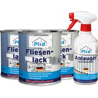 Premium Fliesenlack Fliesen Lack  Fliesenfarbe & 0,5l Anlauger Anthrazitgrau - Glänzend von Plid