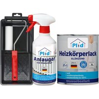 Premium Heizkörperlack LF Thermolack weiß Glänzend Set Weiß von Plid