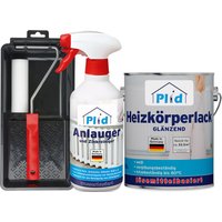 Heizkörperlack LH Set 2,5L Weiß Glänzend + Lackierset, Anlauger von Plid
