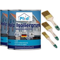 Holz Isoliergrund 1,5l Weiß, für ca. 6m² + Pinselset 3 tgl. / Isolierfarbe von Plid