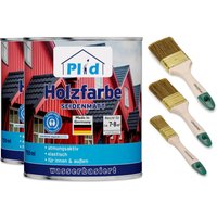Premium Holzfarbe Holzlack Farbe für Holz Pinsel Schwedenrot von Plid