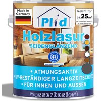 Holzlasur 2,5l Grau für ca. 25m² / Holzschutzlasur Lasur Holzschutz Innen/Auß von Plid
