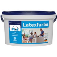 Latexfarbe 5L Weiß für ca. 30m² / abwaschbare Wandfarbe Küchenfarbe Innenfarbe von Plid