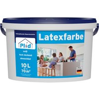 Latexfarbe 10L Weiß für ca. 60m² / abwaschbare Wandfarbe Küchenfarbe Innenfarbe von Plid