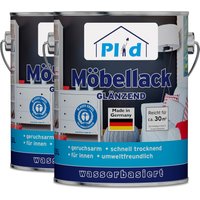 Möbellack 5L Weiß Glänzend / Türenlack Holzlack Spielzeugfarbe Acryllack Lack von Plid