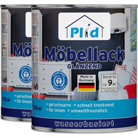 Möbellack 1,5L Weiß Glänzend / Türenlack Holzlack Spielzeugfarbe Acryllack Lack von Plid
