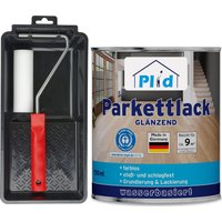 Parkettlack Set 0,75L Farblos Glänzend für ca. 9m² / Parkettsiegel Klarlack Holz von Plid