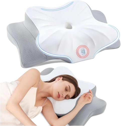 Nackenkissen Kopfkissen, Memory Foam Kissen. Nackenstützkissen, Ergonomisches Kopfkissen. Pillow Kissen für Seiten, Rücken & Bauchschläfer (1er Pack) von Pliera