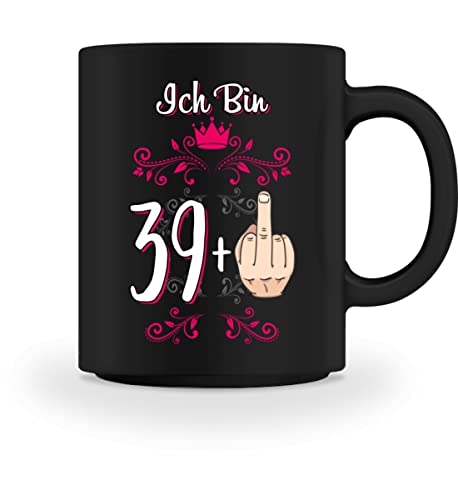40 Geburtstag Tasse In Schwarz Beidseitig Bedruckt - Ich Bin 39 Mittelfinger Kaffeetasse Kaffeebecher von PlimPlom