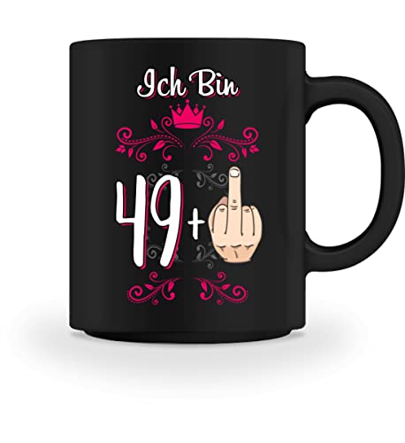 50 Geburtstag Tasse In Schwarz Beidseitig Bedruckt - Ich Bin 49 Mittelfinger Kaffeetasse Kaffeebecher - Oma Geschenk von PlimPlom