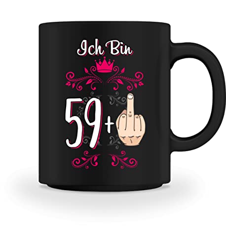 60 Geburtstag Tasse In Schwarz Beidseitig Bedruckt - Ich Bin 59 Mittelfinger Kaffeetasse Kaffeebecher - Oma Geschenk von PlimPlom