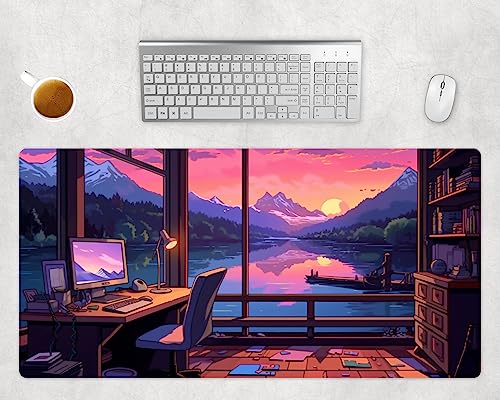 Anime Lofi Mauspad Gaming Groß XXL 80x40cm Oder 60x35cm - Schreibtischunterlage - Computer Zubehör - PC Gamer Mouse Pad Rutschfest Wasserabweisend - Schreibtischmatte Büro Deko (3, 80x40cm) von PlimPlom