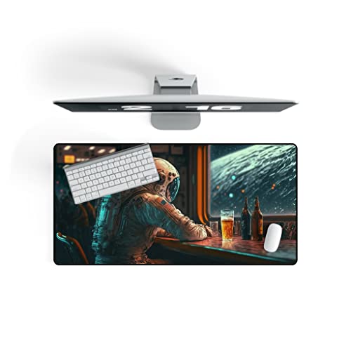 Astronaut Gaming Mauspad XXL 80x40cm, Große Schreibtischunterlage Rutschfest, PC Gamer Mousepad, Maus Pad Groß, Computer Zubehör, Büro Deko Schreibtischmatte von PlimPlom