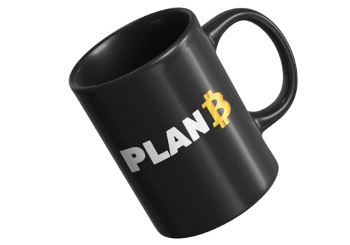 Bitcoin Tasse Schwarz - Plan B - Beidseitig Bedruckt - Bitcoin Tasse Mit Spruch - Kryptowährung Kaffeetasse von PlimPlom