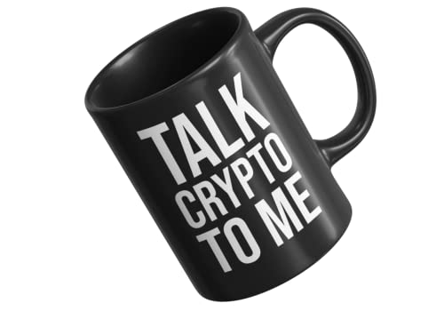 Bitcoin Tasse Schwarz - Talk Crypto To Me - Beidseitig Bedruckt - Crypto Tasse Mit Spruch - Kryptowährung Kaffeetasse von PlimPlom