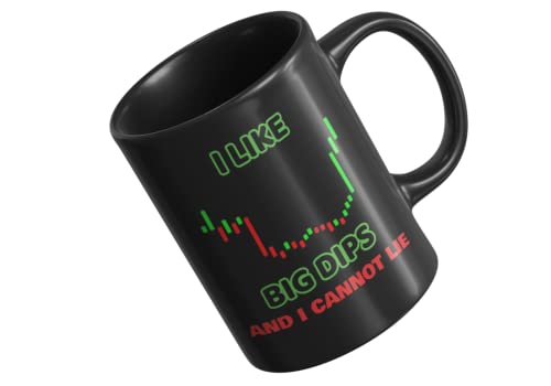 Crypto Tasse Schwarz - I Like Big Dips - Beidseitig Bedruckt - Bitcoin Tasse Mit Spruch - Kryptowährung Kaffeetasse von PlimPlom