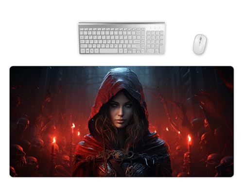 Dark Fantasy Mauspad Groß XXL - Schreibtischunterlage - Hochwertiges Gaming Mousepad In 2 Größen - Schreibtisch Matte Groß - Präzision und Geschwindigkeit - PC Zubehör (1, 60x35cm) von PlimPlom