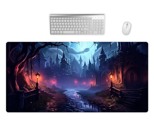Fantasy Landschaft Mauspad Groß XXL - Schreibtischunterlage - Hochwertiges Gaming Mousepad 2 Größen - Schreibtisch Matte Groß - Präzision und Geschwindigkeit - PC Zubehör (3, 80x40cm) von PlimPlom