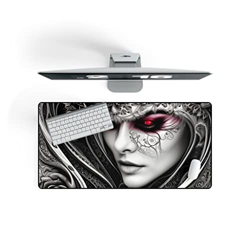 Gaming Mauspad XXL 80x40cm, Gothic Schreibtischunterlage Rutschfest, PC Gamer Mousepad, Maus Pad Groß, Computer Zubehör, Schreibtischmatte, Schreibtisch Deko von PlimPlom