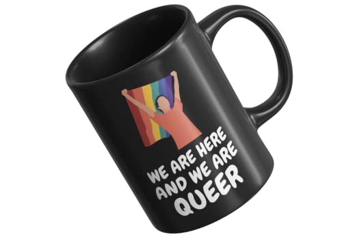 LGBTQ Tasse Schwarz - Gay Pride Kaffeetasse Beidseitig Bedruckt - Gay Pride Spruch - LGBTQ Accessoires - LGBTQ Flag Design von PlimPlom