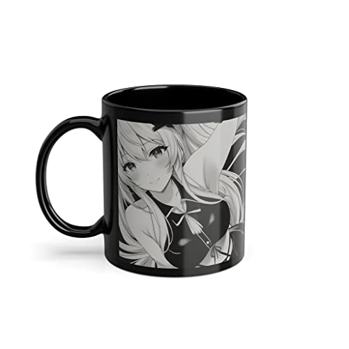 Manga Tasse In Schwarz Beidseitig Bedruckt Kawaii Kaffeetasse Otaku Geschenk Idee Kaffeebecher Japan Deko Anime Merch von PlimPlom