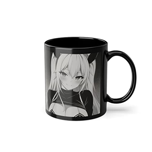 Manga Tasse In Schwarz Beidseitig Bedruckt Otaku Kaffeetasse Kawaii Kaffeebecher Japan Deko Anime Merch Geschenk Idee von PlimPlom