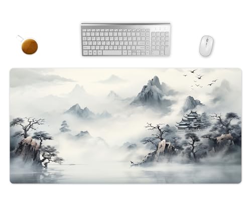 Mauspad XXL - Japan Landschaft Schreibtischunterlage - Gaming Mousepad Groß - Schreibtisch Matte In 2 Größen (4, 80x40cm) von PlimPlom