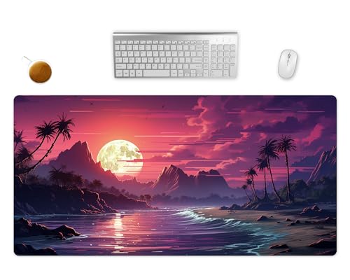 Mauspad XXL - Retro Landschaft Schreibtischunterlage - Gaming Mousepad Groß - Schreibtisch Matte In 2 Größen (2, 60x35cm) von PlimPlom