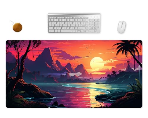 Mauspad XXL - Retro Landschaft Schreibtischunterlage - Gaming Mousepad Groß - Schreibtisch Matte In 2 Größen (3, 60x35cm) von PlimPlom