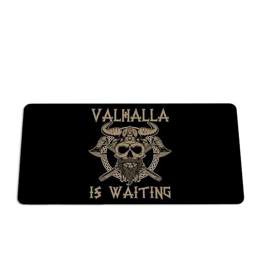 Mauspad XXL Wikinger - Valhalla Is Waiting Schreibtischunterlage - Gaming Mousepad Groß - Schreibtisch Matte In 2 Größen - Tischunterlage Rutschfest (60x35cm) von PlimPlom