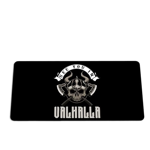 Mauspad XXL Wikinger - Valhalla Spruch Schreibtischunterlage - Gaming Mousepad Groß - Schreibtisch Matte In 2 Größen - Tischunterlage Rutschfest (60x35cm) von PlimPlom