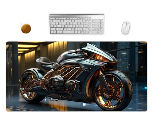 Motorrad Mauspad XXL - Schreibtischunterlage - Gaming Mousepad Groß - Schreibtisch Matte In 2 Größen - Gamer PC Zubehör (3, 80x40cm) von PlimPlom