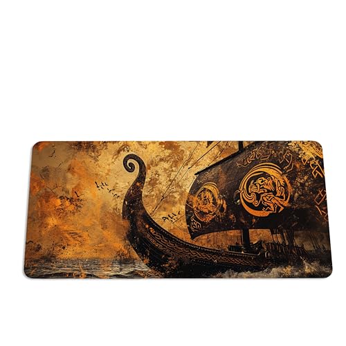 Wikinger Mauspad XXL Gaming - Schreibtischunterlage Groß - Gamer Mousepad - Schreibtisch Matte In 2 Größen - Tischunterlage Rutschfest (3, 60x35cm) von PlimPlom