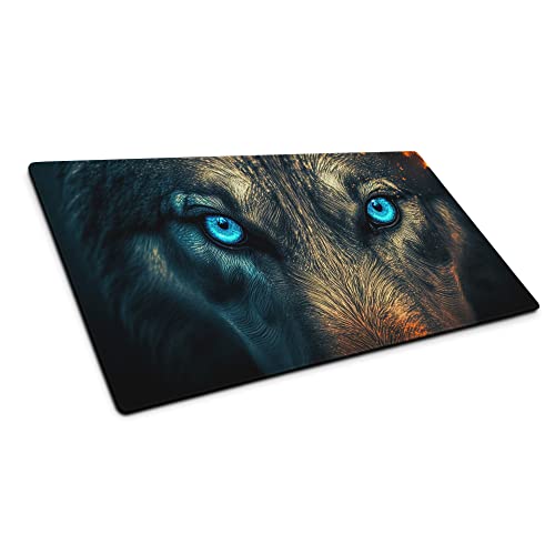 Wolf Mauspad XXL, Fantasy Schreibtischunterlage, Gaming Mousepad Rutschfest, Gamer PC Computer Zubehör, Maus Pad, Schreibtisch Matte, Büro Deko (80x40cm) von PlimPlom