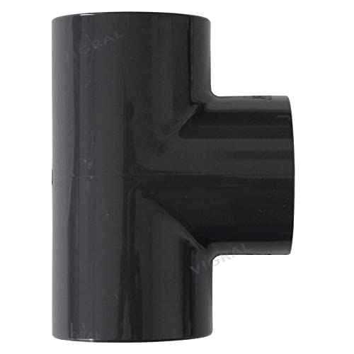 Plimat PVC Klebefitting 50 mm T-Stück Bogen Rohr Winkel Muffe Kappe Verschraubung (PVC T-Stück 90°) von Plimat