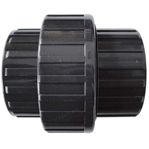 Plimat PVC Klebefitting 50 mm T-Stück Bogen Rohr Winkel Muffe Kappe Verschraubung (PVC Verschraubung 50mm x 1" 1/2) von Plimat