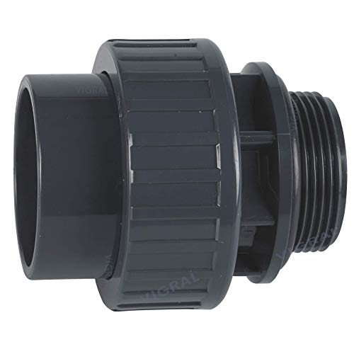 Plimat PVC Klebefitting 50 mm T-Stück Bogen Rohr Winkel Muffe Kappe Verschraubung (PVC Verschraubung O-Ring 50mm x 2") von Inscape Data